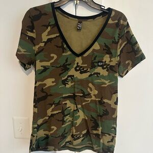 Fox Camouflage V-Neck T-Shirt